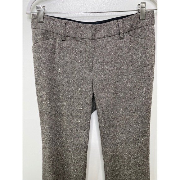 Express Editor Wool Blend Tweed Brown Business Pants Straight Leg 6 Academia - Picture 2 of 12